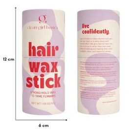 Hair Wax Stick — Cera para Cabello Mujer, Control de Frizz 48h, Coletas Limpias y Ordenadas, Ingredientes Naturales, Empaque de Cartón Resistente, 1.69 oz / 50g