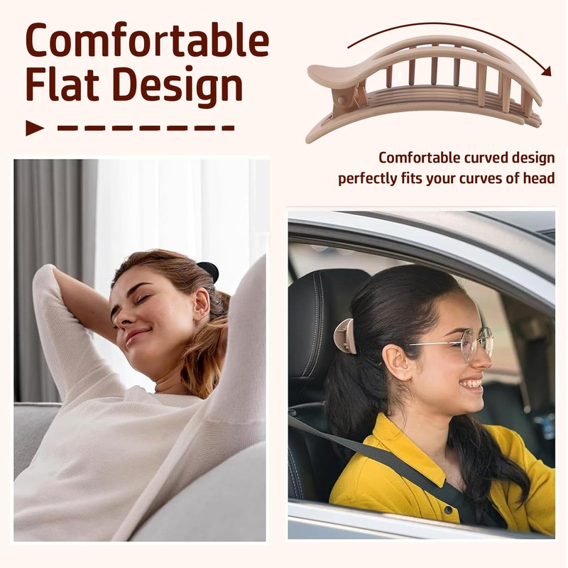 Flat Hair Claw Clips, Flats Claws Clip For Thick Curly