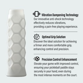 Pickleball Paddle Grip - Overgrip Pickleball Paddle Grip - Comfortable Pickleball Wrap Grip - Pickleball Grips Overgrip for Enhanced Control, Helps Sweaty Hands, Pickleball Elbow Relief (White)