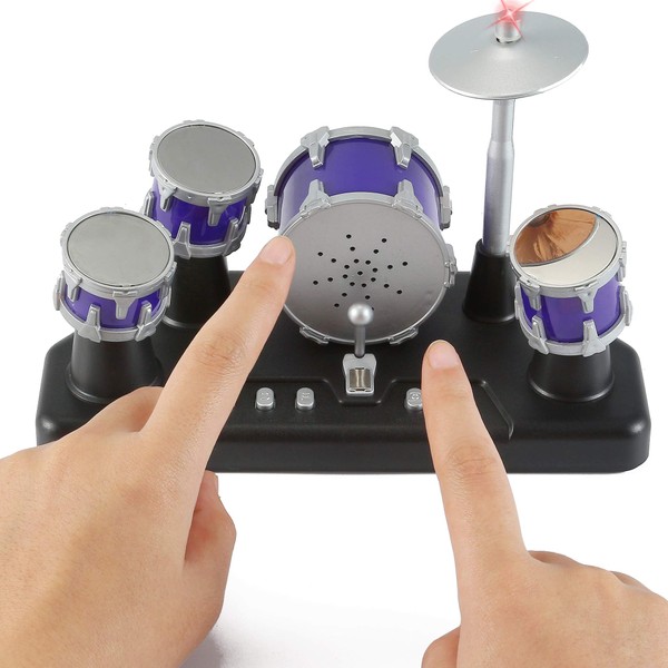Liberty Imports Electronic Mini Finger Drum Desktop Novelty Set with Sounds and Lights