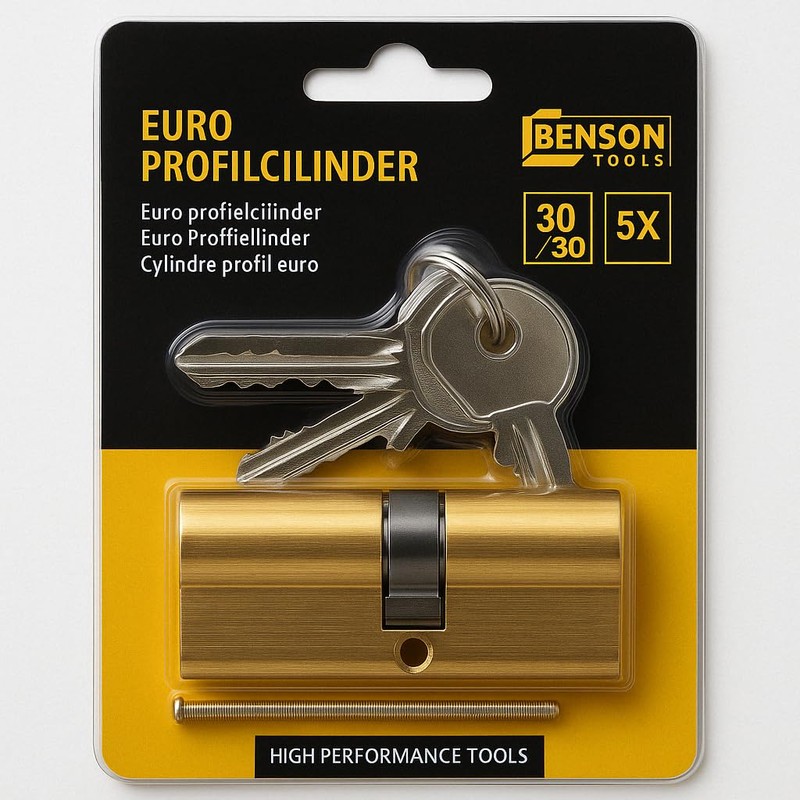 Euro Profile Cylinder 60 mm Solid Brass - Security Door