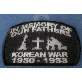 Ivamis In Memory Of Our Fathers Korean War Patriotic Iron on Patch- 4x3 inch - P2709