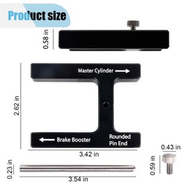 Car Brake Booster Push Rod Adjustment Tool, Brake Pedal Distance Adjustment Tool with Magnet, Brake Booster with Master Cylinder, Push Rod Length Gauge for Brake Booster with Adjustable Pin