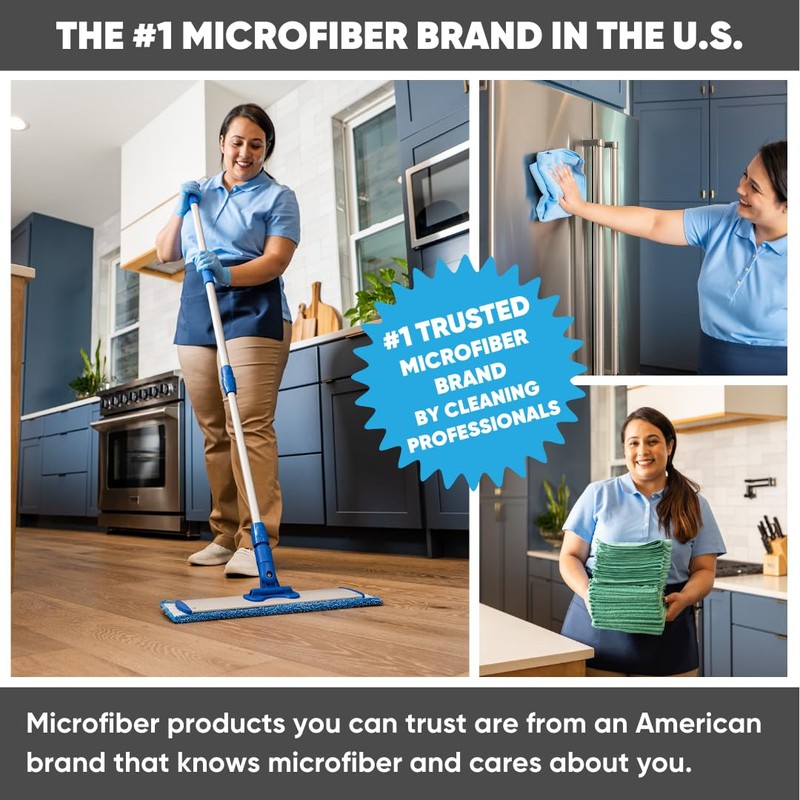Microfiber Wholesale 18" Absorbent Microfiber Wet Mop Pad - Reusable,