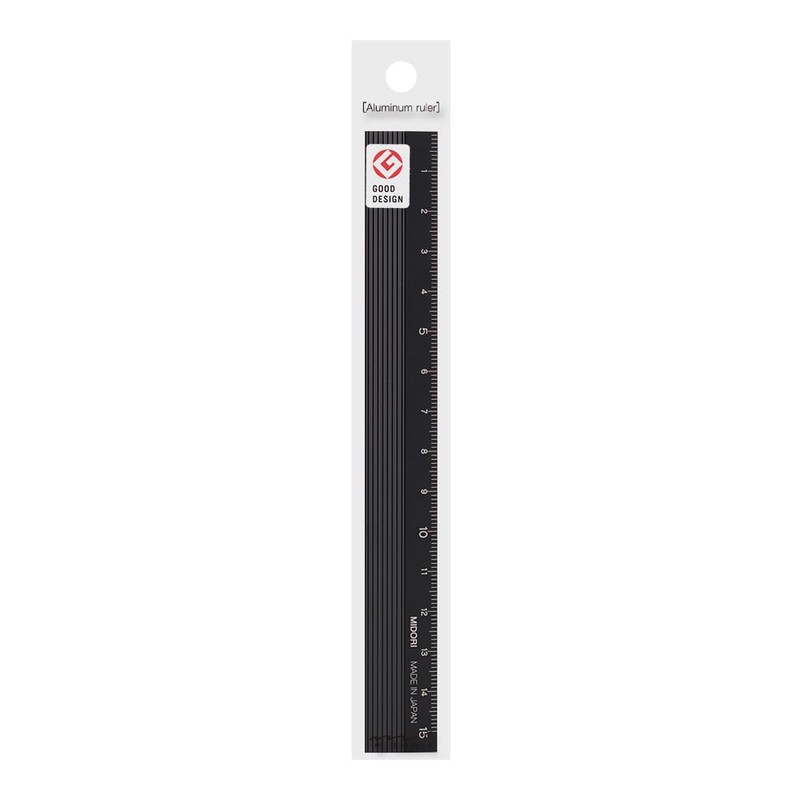Midori (42256006) - Regla de aluminio (15 cm), color negro