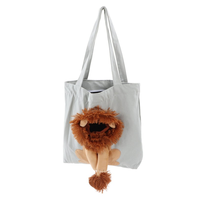 Pet Canvas Bag Cute Lion Shaped Multi Purpose Portable Pet