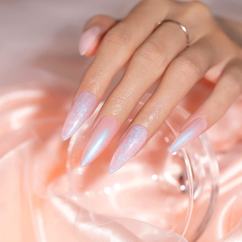 RARJSM Light Pink Pearl Gel Nail Polish Pearlescent Shell Purple