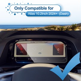 Coleya 2024-2025 Atlas Dashboard Screen Protector for VW Atlas 10.2In (SE/SE with Technology/SEL/SEL R-Line/SEL Premium R-Line/Peak Edition), 9H Tempered Glass 2025 Atlas Cross Sport Accessories 10.2"