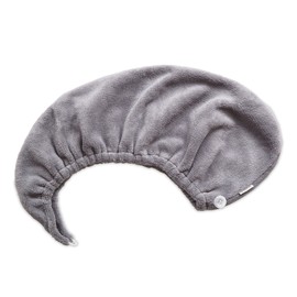 MICRODRY Ultra Absorbent Quick Drying SoftLoft Hair Wrap Towel / Hair Turban, Grey