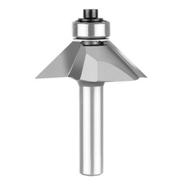 SpeTool Chamfer Router Bits 1/4 inch shank 45 Degree Edge Forming Router Bit with Bearing Self Guided Treatment 2 Flutes CNC Bit Cutter Woodworking Tool for Wood