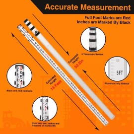 Mountlaser 14Ft Lightweight Aluminum Fishing Rod With Adjustable Sections Carrying Bag