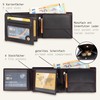 LEDEROW Men's Leather Wallet Black/Red – Landscape Format Wallet with
