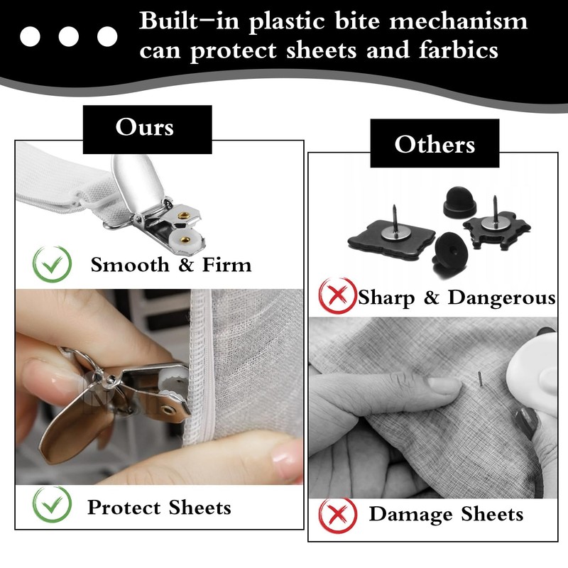 VLYX Bed Sheet Clips, 2 Pcs Fitted Sheet Clips for