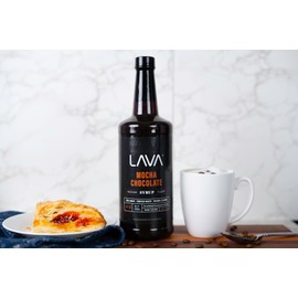 LAVA Premium Mocha Chocolate Syrup, Chocolate Coffee Sweetener, 33.8oz (1-Liter), Made with 100% Sugar, No Artificial Sweeteners, Flavors, or Colors. (1-Pack)