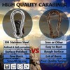 Ekunbuy Spring Snap Hooks, 304 Stainless Steel Carabiner Clip Heavy