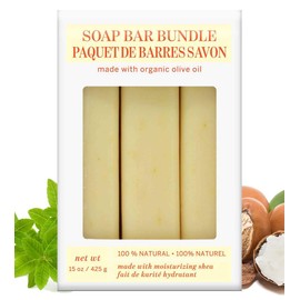 Olivia Care Moisturizing Bar Soap Pack by 100% Natural & Organic Infused with Verbena, Shea Butter & Turmeric Deep Clean, Refreshing, Moisturizing & Hydrating Verbena Shea (Pack of 3)