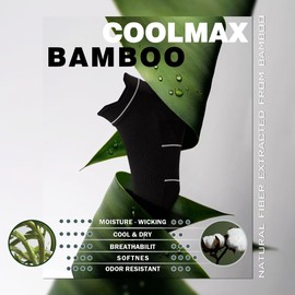 BRISIRA Coolmax Bamboo Viscose Women Compression Running Ankle Socks No Show Athletic Wicking Thick Cushioned Arch Support