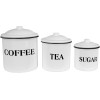 Creative Co-Op Metal Containers with Lids, Coffee, Tea, Sugar (Set