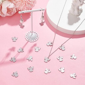 UNICRAFTALE Pack of 50 Angel Pendants, Stainless Steel Pendants, Metal Pendants, Jewellery Making Charms Pendants for Christmas, Earrings, Necklaces, Bracelets, Accessories, Craft Hole, 1,