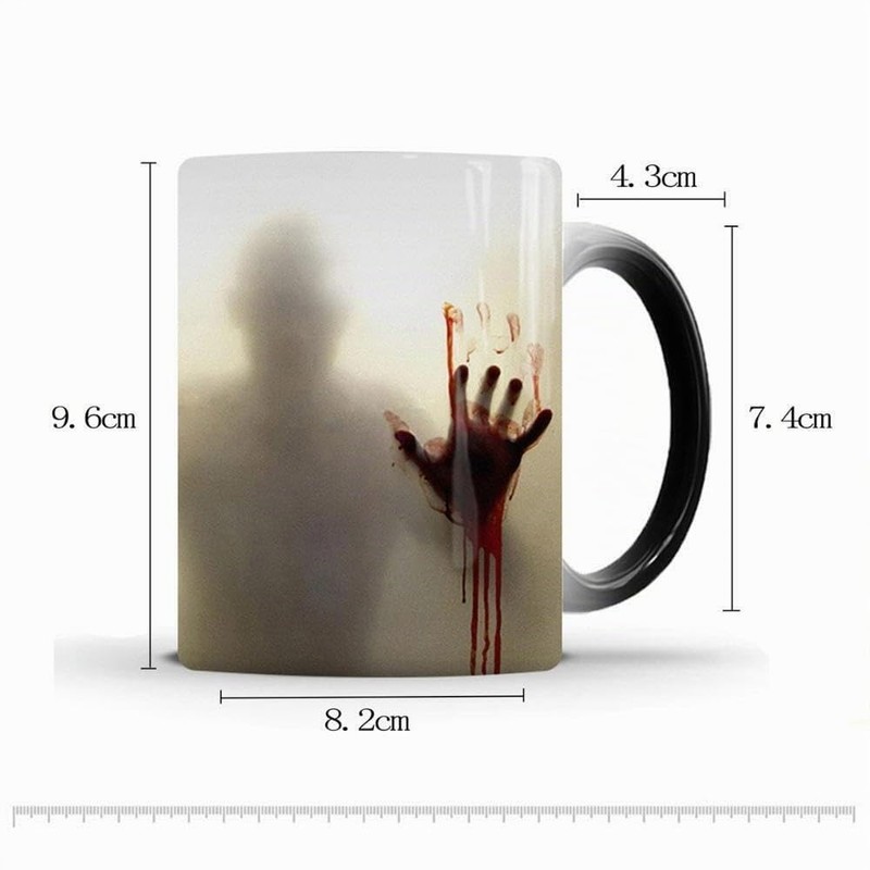 LINGSTAR The Walking Dead Keramik-Tasse mit Thermoeffekt und Zombie-Motiv
