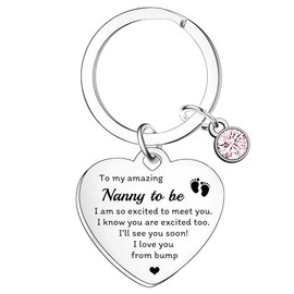 YpbbyKit Nanny To Be Gifts Nanny To Be Keyring Mothers Day Gifts for Nanny Grandma Gifts New Nana Gifts