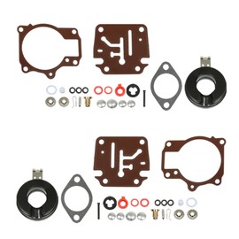 2 Pcs Carburetor Carb Repair Kit with Float Replacement for Johnson Evinrude 18 20 25 28 30 35 40 45 48 50 55 60 65 70 75hp