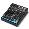 Portable Mini Mixer 4 Channel Audio DJ Console Sound Card,