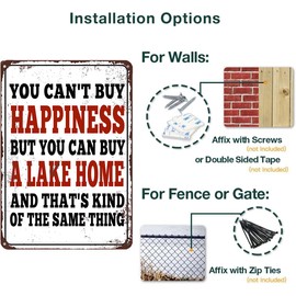 You Can't Buy Happiness BUT You Can Buy a Lake Home - Rustic Home Decor for Garage, Shop or Man Cave