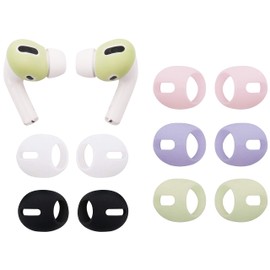 ALXCD Ear Covers Replacement for Air Pod Pro, 5 Pairs Fit in Case Earbuds Covers [Anti Slip][Anti Dust], Fit in Charging Case for Air Pod Pro, 5 Pairs, Black White Green Purple Pink