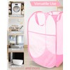 Durable Collapsible Laundry Baskets - Reinforced Mesh Pop Up Laundry