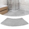 RUCUDIM Fan-shaped Curved Bath Mat, Bath Mats Non Slip Bathroom