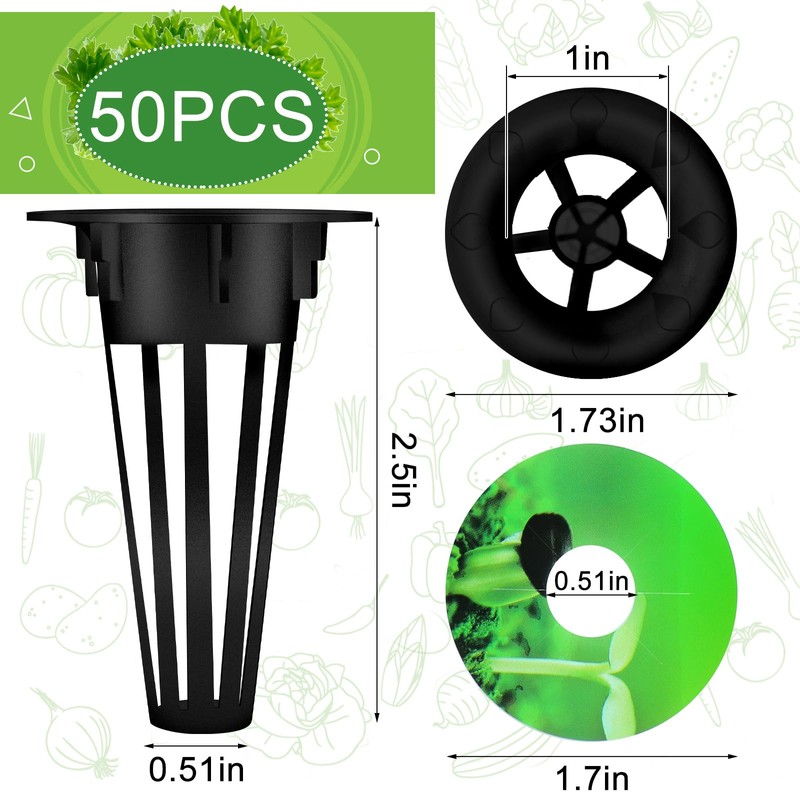 Cunhill 100 Pcs Hydroponic Growing Kit Include 50 Pcs Plant