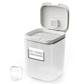 LivLab Mker Dog Food Container 20Lb Flour Container with Lids, BPA Free, Pet Food Storage Containers with Lids, Cereal Container Storage, white