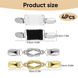 Waist Cinch Clip for Clothes - 4PCS Vintage Dress Cincher Clip Set in 4 Colours - Adjustable Alloy Sweater Clip for Outfits & Tailoring - Cinch Clip Fasteners for Costumes, Jackets & Everyday Wear