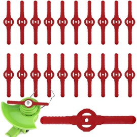 20 PCS Plastic Grass Strimmer Blades,139mm Cordless Strimmer Blades, for Lawn, Garden, Orchard, Woods, or Pastoral, Cordless Lawn Mower Cutting (Red)