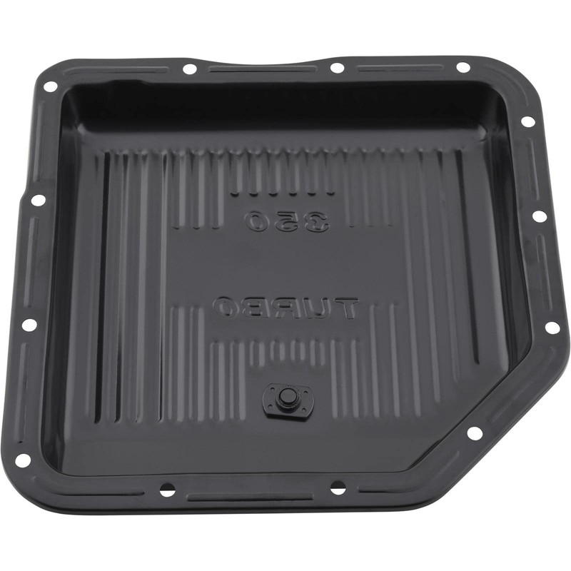 Black Steel GM TH-350 Transmission Pan, 2-Inch Deep, Stock Capacity,