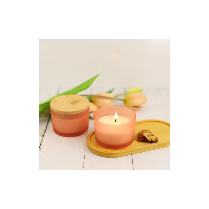 YZEROBAMB 12 Pack 4 OZ Thick Heat-Resistant Glass Candle Jars