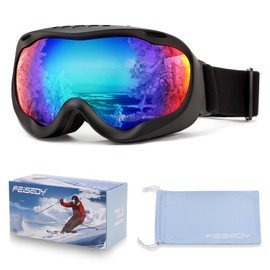FEISEDY Sports Ski Goggles Snowboard Anti-Fog Mirrored Snow Goggles OTG UV Protection for Women Men Youth B2946