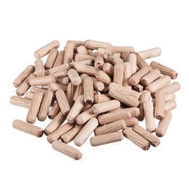 sourcing map 0.24"x0.79"(6x20mm) Wooden Dowel Pin Wood Kiln Dried Fluted Beveled Hardwood 100pcs