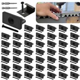 Hidden Fastener for Composite Deck, 1000PCS Hidden Deck Fasteners & 20PCS Start Clips, Universal Composite Decking Clips Nylon T Clips Hidden Fasteners with Metal Deck Screws