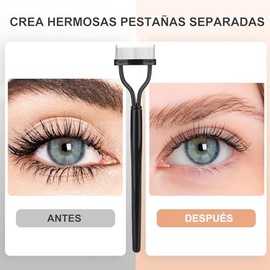 Peine para pestañas y cejas de acero inoxidable, cepillo separador de pestañas, herramienta de maquillaje profesional, diseño ergonómico