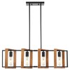 35.4" Kitchen Island Lighting,4 - Light Dining Room Farmhouse Chandelier,Black