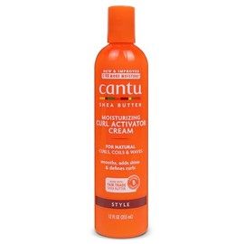 CANTU - Crema humectante activadora de rizos con manteca de karité para cabello natural, 12 onzas