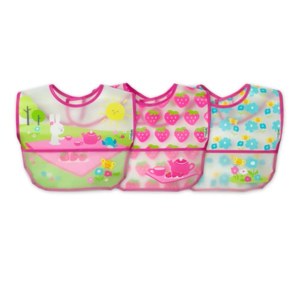 Green Sprouts Wipe-off Bibs 3 PACK , Pink