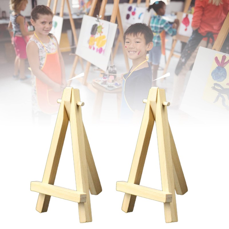 Wooden Table Top Easel, 5pcs 5inch Mini Display Wood Easel