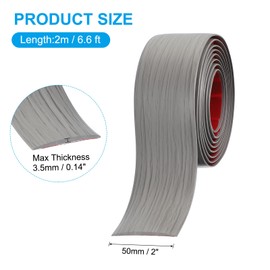 PATIKIL Self Adhesive Floor Transition Strip 2 in x 6.6 Ft, Vinyl Laminate Floor Flat Divider for Joining Floor Gaps Doorways Carpet Cover Floor Tiles Gray Wood Grain