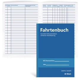 Set of 2 logbook, 40 pages, A5 logbook, car, logbook, truck, tax office, recognised for separating business and private journeys