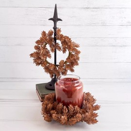 Unbranded Hops Candle Ring / Mini Wreath 4.5" Inner Diameter Autumn Fall Floral Tan