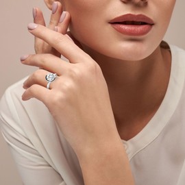 2.00 Carat (ctw) Bezel Set Solitaire Engagement Rings For Women, Round Lab Created Moissanite Promise Ring For Her 14K White Gold Over Sterling Silver VVS1 Quality (2 Ctw) Ring Size- 6