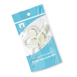 Non-Flex Sturdy Plastic Button Pant Extender - Extra 1" Instant Waistband Length - Ideal for All Suffering from Joint Inflammation Pain and Arthritis (White, 1)